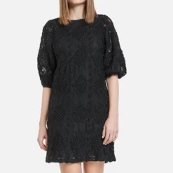 TAIFUN Dames Kanten Jurk Schwarz-42 -Trendy Meid Verkoop 1105x1200