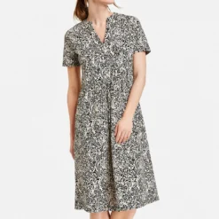 GERRY WEBER Dames Jurk Met A-lijn Schwarz/Ecru/Weiss Druck-36 -Trendy Meid Verkoop 1110x1200 2