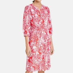 GERRY WEBER Dames Midi-jurk Ecru/Weiss/Rot/Orange Druck-44 -Trendy Meid Verkoop 1120x1200 1