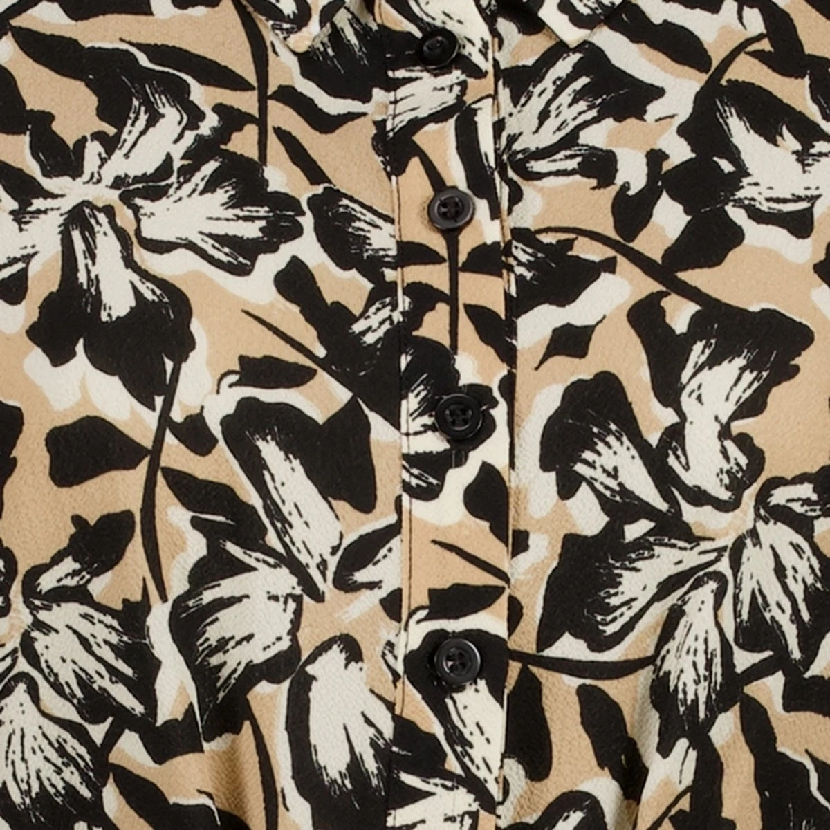 TwoDay Dames Jurk Met Bloemen Beige Zwart - Maat M 2 TwoDay Dames Jurk Met Bloemen Beige Zwart - Maat M - Afbeelding 2