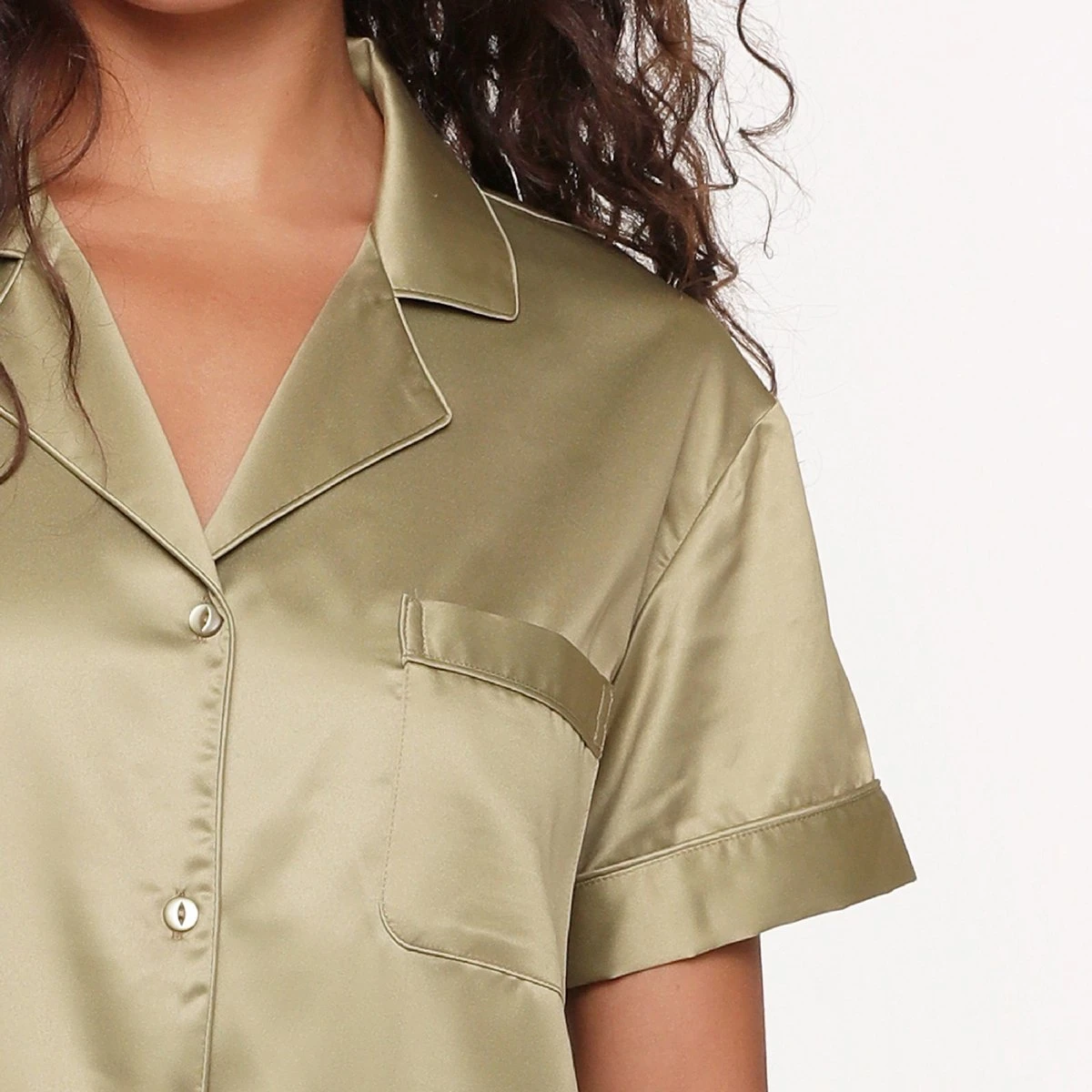 LingaDore Satijn Pyjama Jurk - 6801PD - Olijf - S 7 LingaDore Satijn Pyjama Jurk - 6801PD - Olijf - S - Afbeelding 7