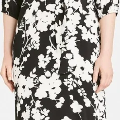 TAIFUN Dames Midi-jurk Schwarz Gemustert-40 -Trendy Meid Verkoop 309x1200