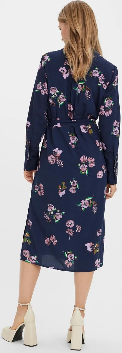 Vero Moda Jurk Vmlydia Ls Calf Shirt Dress Wvn 10278874 Navy Blazer Dames Maat - L 3 Vero Moda Jurk Vmlydia Ls Calf Shirt Dress Wvn 10278874 Navy Blazer Dames Maat - L - Afbeelding 3