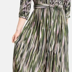 GERRY WEBER Dames Jurk Met A-lijn Ecru/Weiss/Grün Druck-46