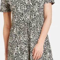 GERRY WEBER Dames Jurk Met A-lijn Schwarz/Ecru/Weiss Druck-38