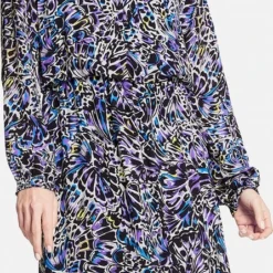 GERRY WEBER Dames Chiffon Jurk Ecru/Weiss/Blau Druck-40