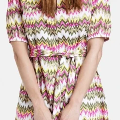 GERRY WEBER Dames Jurk Met A-lijn Grün/Lila/Pink Druck-46