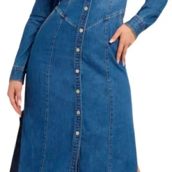 Guess Vivi Dames Jurk - Denim - Maat S -Trendy Meid Verkoop 448x1200 7