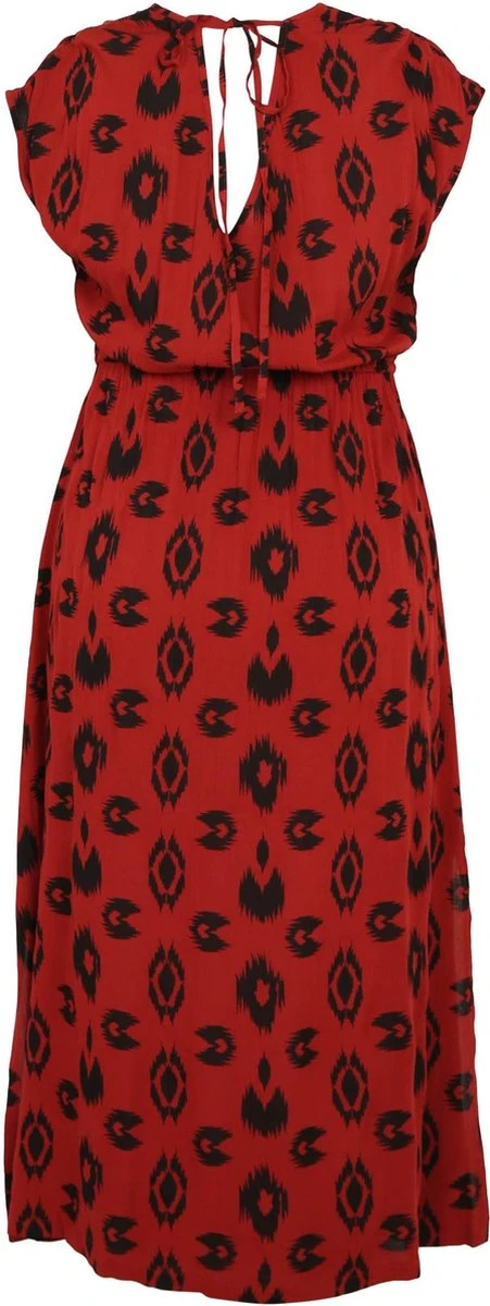 Paprika Lange Jurk In Viscose Met Etnische Print 2 Paprika Lange Jurk In Viscose Met Etnische Print - Afbeelding 2