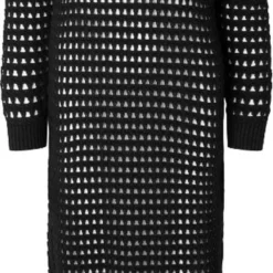 Zwarte Lange Crochet Jurk Camden - Modstrom - Maat L