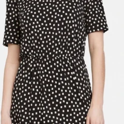 TAIFUN Dames Jersey Jurk Schwarz Gemustert-44