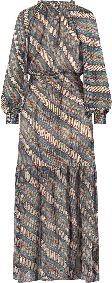 Ibana Dames Jurk / Dames Kleding - Donna Print Lurex - Blauw Combi - Maat 36 4 Ibana Dames Jurk / Dames Kleding - Donna Print Lurex - Blauw Combi - Maat 36 - Afbeelding 4