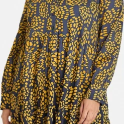 SAMOON Dames Jurk Met A-lijn Mood Blue Gemustert-48