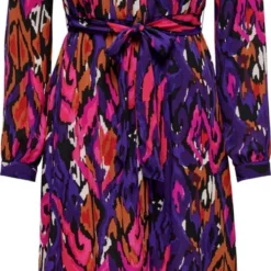 ONLY ONLALMA LIFE POLY EMILY SHIRT DRESS AOP Dames Jurk - Maat XS