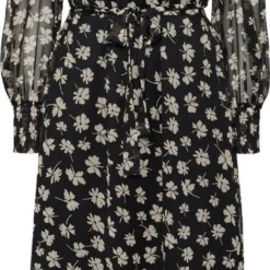 Vero Moda Jurk Vmpica L/s V-neck 7/8 Dress Wvn Btq Black Dames Maat - XL