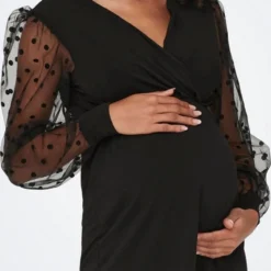 ONLY OLMJENNY L/S WRAP MIX DRESS Dames Jurk - Maat S