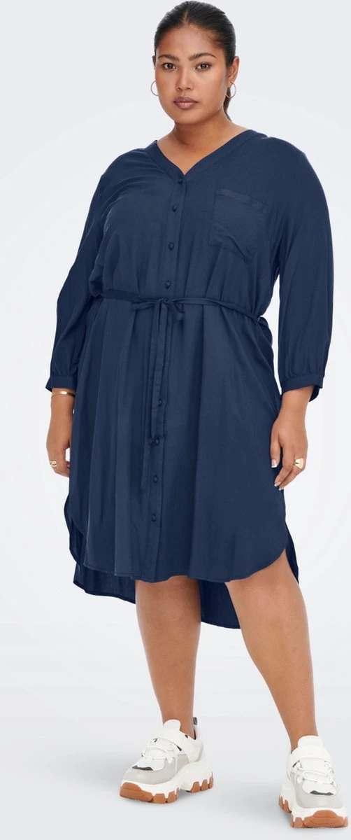 ONLY CARMAKOMA CARDENIZIA 3/4 SHIRT BLK DRESS WVN Dames Jurk - Maat 50 1 ONLY CARMAKOMA CARDENIZIA 3/4 SHIRT BLK DRESS WVN Dames Jurk - Maat 50