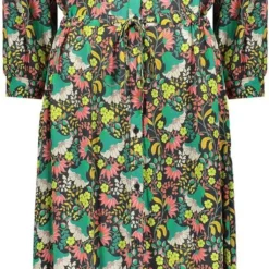 Geisha Jurk Midi Jurk Minimal Floral Print 37116 20 Navy/sea Green Combi Dames Maat - XXL