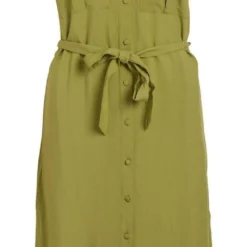 Vila Jurk Vielaine S/s Mid Calf Shirt Dress/s 14085024 Calliste Green Dames Maat - 42