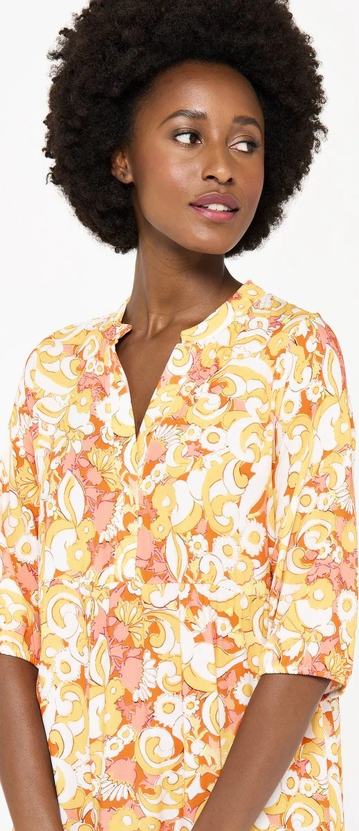 LOLALIZA Maxi-jurk Met Retroprint - Oranje - Maat 38 3 LOLALIZA Maxi-jurk Met Retroprint - Oranje - Maat 38 - Afbeelding 3