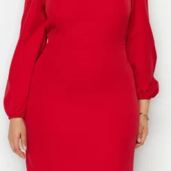 Trendyol Vrouwen Ballon Mouw Vierkante Kraag Verschuiving Grote Maten Jurk 12 Trendyol Vrouwen Ballon Mouw Vierkante Kraag Verschuiving Grote Maten Jurk -Trendy Meid Verkoop 523x1200 5