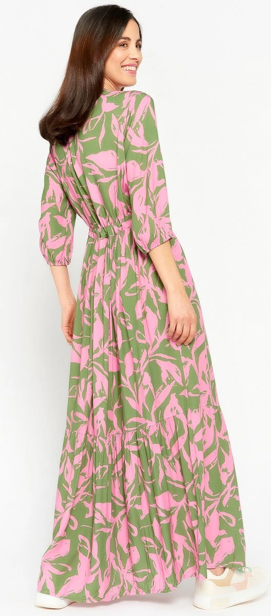 LOLALIZA Maxi-jurk Met Bloemenprint - Khaki - Maat 48 2 LOLALIZA Maxi-jurk Met Bloemenprint - Khaki - Maat 48 - Afbeelding 2