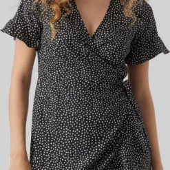 VERO MODA VMHENNA 2/4 WRAP FRILL DRESS WVN Dames Jurk - Maat XXL -Trendy Meid Verkoop 528x1200 9