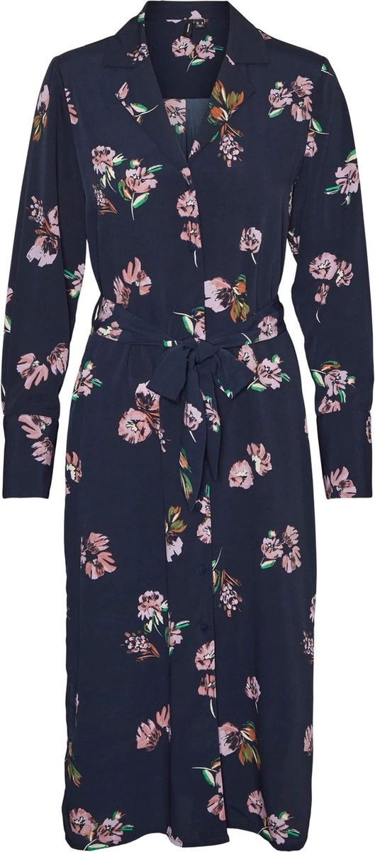 Vero Moda Jurk Vmlydia Ls Calf Shirt Dress Wvn 10278874 Navy Blazer Dames Maat - L 1 Vero Moda Jurk Vmlydia Ls Calf Shirt Dress Wvn 10278874 Navy Blazer Dames Maat - L
