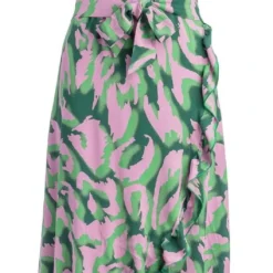 NED Jurk Niya 1 2 Ss Panter Woven 23s1 Tf033 04 200 Green Dames Maat - L