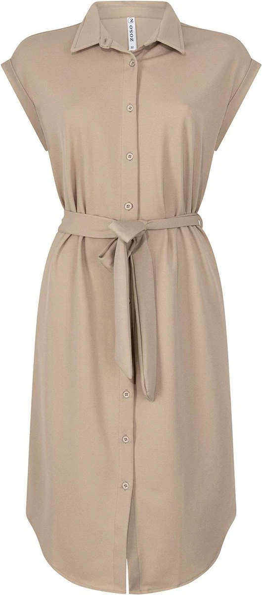 Zoso Jurk Mason Crepe Fabric Dress 231 0007 Sand Dames Maat - XXL 1 Zoso Jurk Mason Crepe Fabric Dress 231 0007 Sand Dames Maat - XXL