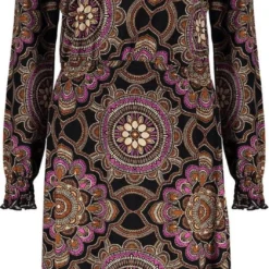 Geisha Jurk Tricot Flowerprint Jurk 27562 20 Fuchsia Combi Dames Maat - XS