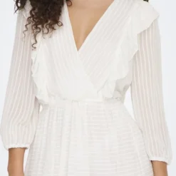 ONLY ONLLONDON 3/4 RUFFLE DRESS NOOS WVN Dames Jurk - Maat L -Trendy Meid Verkoop 533x1200