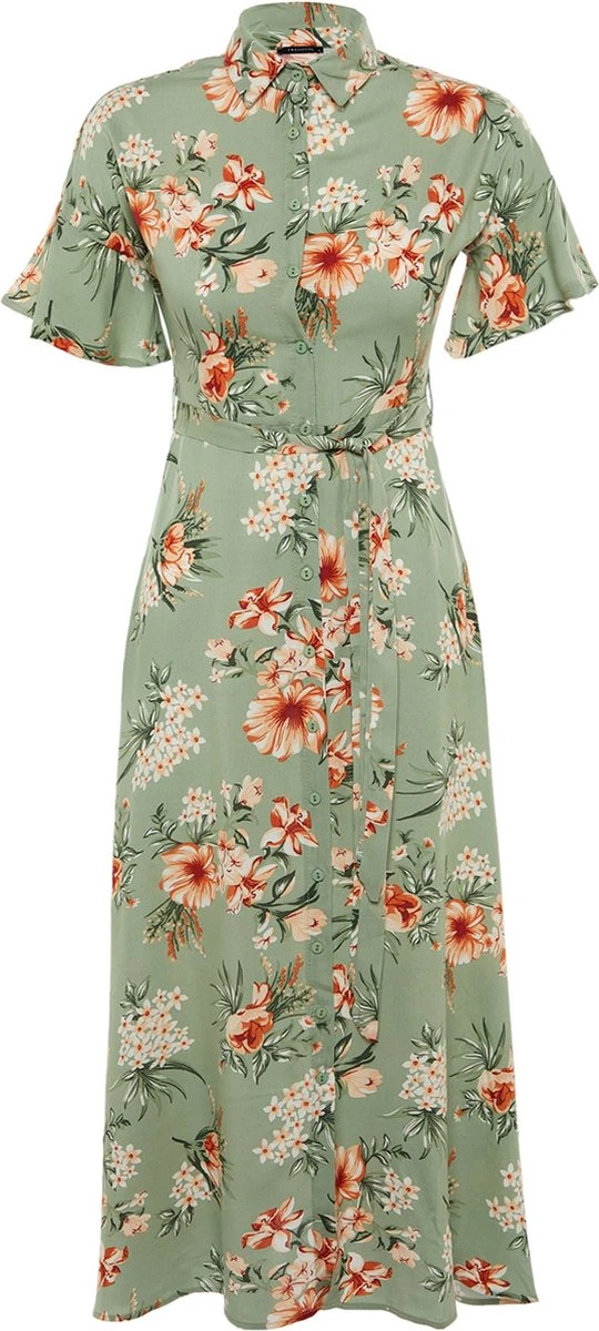 Trendyol Vrouwen Standaard Mouw Kraag Overhemdjurk Jurk 10 Trendyol Vrouwen Standaard Mouw Kraag Overhemdjurk Jurk - Afbeelding 10