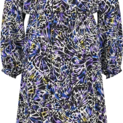 GERRY WEBER Dames Chiffon Jurk Ecru/Weiss/Blau Druck-40 -Trendy Meid Verkoop 542x1200