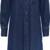 PIECES PCNURSEL LS DENIM SHIRT DRESS QX BC Dames Jurk - Maat 54