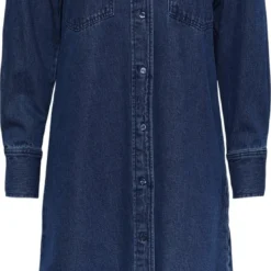 PIECES PCNURSEL LS DENIM SHIRT DRESS BC Dames Jurk - Maat XS