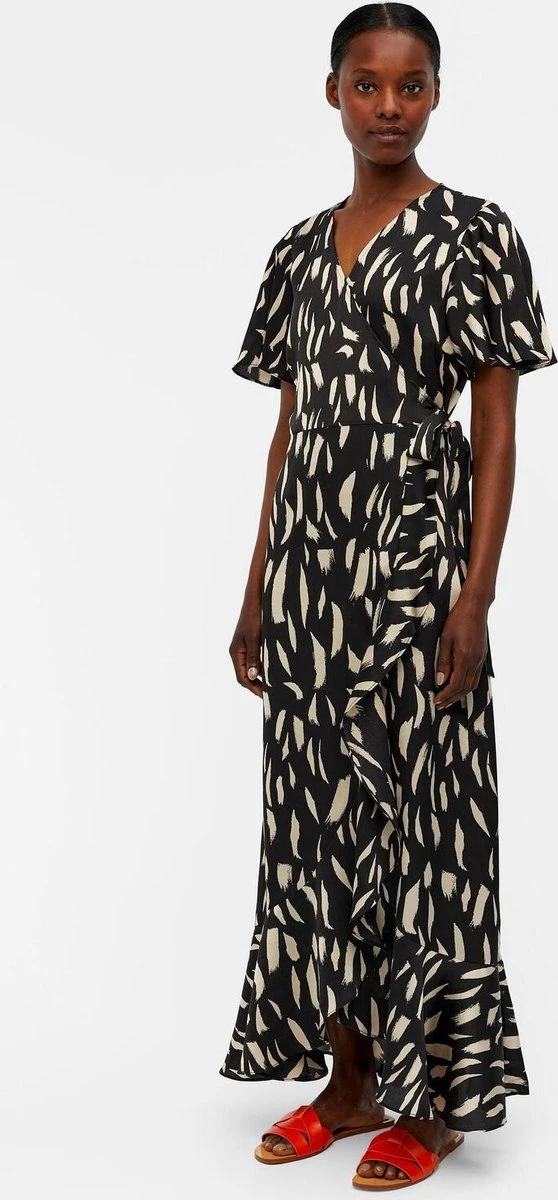 OBJECT OBJPAPAYA S/S WRAP LONG DRESS A DIV Dames Jurk - Maat 42 3 OBJECT OBJPAPAYA S/S WRAP LONG DRESS A DIV Dames Jurk - Maat 42 - Afbeelding 3