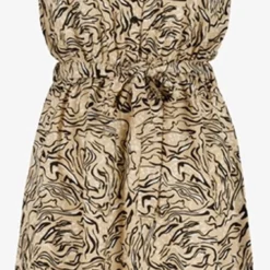 TwoDay Beige Dames Jurk Met Print - Maat XXL