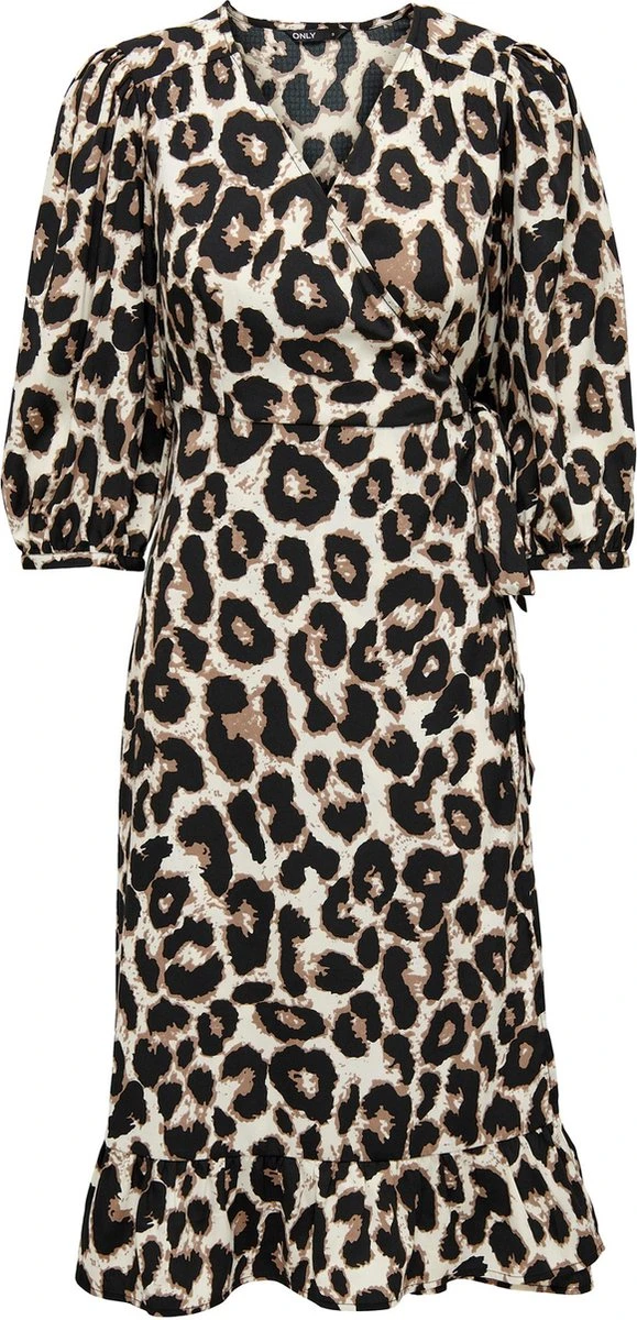 ONLY ONLOLIVIA 3/4 WRAP MIDI DRESS WVN NOOS Dames Jurk - Maat S 1 ONLY ONLOLIVIA 3/4 WRAP MIDI DRESS WVN NOOS Dames Jurk - Maat S