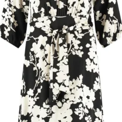 TAIFUN Dames Midi-jurk Schwarz Gemustert-40 -Trendy Meid Verkoop 584x1200 1