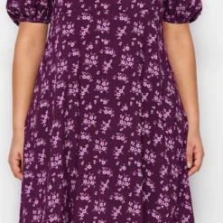 Trendyol Vrouwen Gepofte/ruche Mouw Vierkante Kraag A-lijn Grote Maten Jurk -Trendy Meid Verkoop 585x1200 6