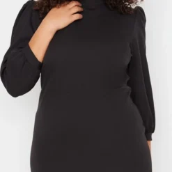 Trendyol Vrouwen Ballon Mouw Staande Kraag A-lijn Plus Size Jurk -Trendy Meid Verkoop 595x1200 2