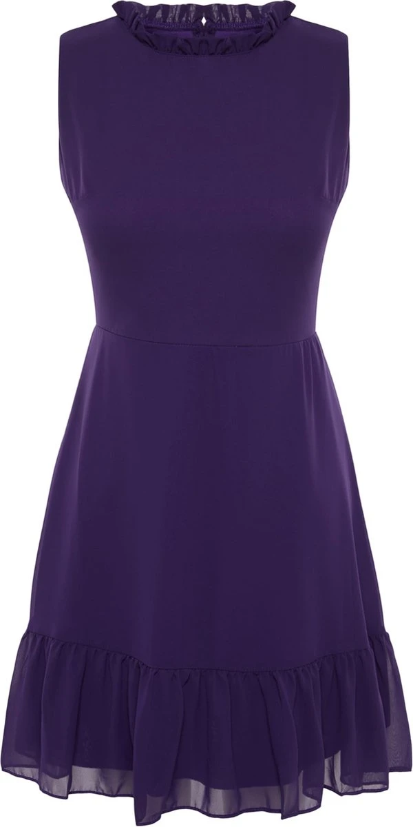 Trendyol Vrouwen Standaard Mouw Staande Kraag A-lijn Jurk 6 Trendyol Vrouwen Standaard Mouw Staande Kraag A-lijn Jurk - Afbeelding 6