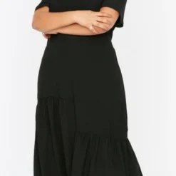 Trendyol Vrouwen Standaard Mouw Ronde Hals Ruche Zoom Grote Maten Jurk -Trendy Meid Verkoop 607x1200 10