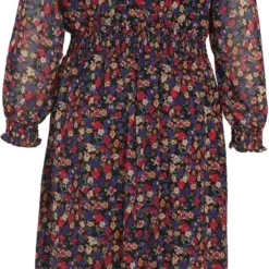 Paprika Halflange Jurk Met Geknoopte Kraag En Bloemetjesmotief -Trendy Meid Verkoop 611x1200 5