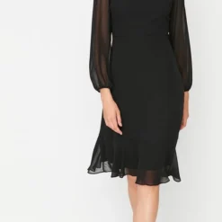 Trendyol Vrouwen Ballon Mouw Staande Kraag A-lijn Jurk -Trendy Meid Verkoop 613x1200 5