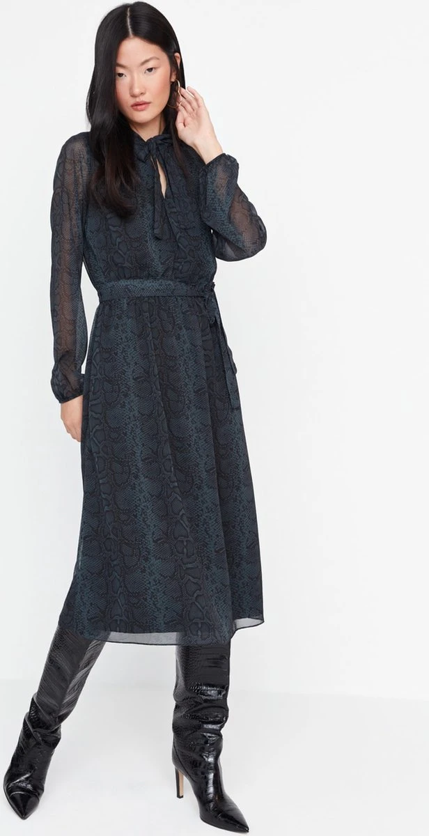 Trendyol Vrouwen Ballon Mouw Sjaalkraag Verschuiving Jurk 4 Trendyol Vrouwen Ballon Mouw Sjaalkraag Verschuiving Jurk - Afbeelding 4