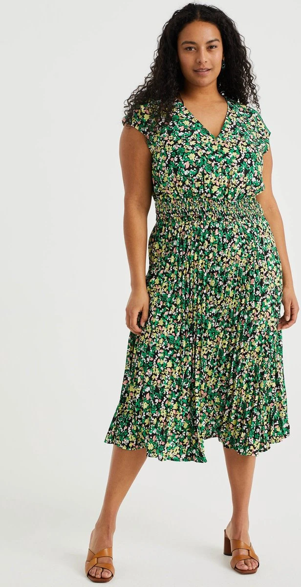 WE Fashion Dames Plissé Jurk - Curve 2 WE Fashion Dames Plissé Jurk - Curve - Afbeelding 2