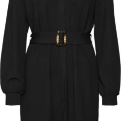 VERO MODA JURK VMPAM L/S SHIRT DRESS JRS BTQ BLACK DAMES MAAT - L