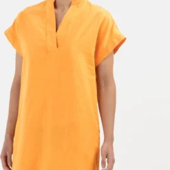 Camel Active Slip Jurk Gemaakt Van Linnen Mix